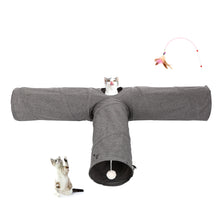 Load image into Gallery viewer, Cat Cube 3-Way Tunnels Extensible & Collapsible Cat Tube Tunnel, Cat Tunnels and Tubes for Indoors Cat, Puppy, Rabbit, Kitten and Mongoose