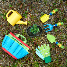 Load image into Gallery viewer, FITNATE Green Kids Garden Tools Set,6 PCS Garden Tools Including Watering Can, Shovel, Rake, Fork, Children Gardening Gloves and Garden Tote Bag, All in One Set