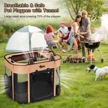 Load image into Gallery viewer, Ownpets Upgraded Cat and Dog Playpen with Connectable Tunnel, Ideal for Indoor and Outdoor Use, Easy to Fold and Carry, Perfect for Small Pets
