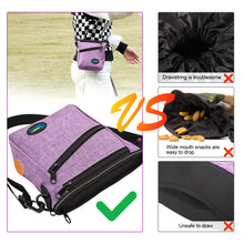 Load image into Gallery viewer, Ownpets Dog Training Pouch Pet Treat Training Pouch with Collapsible Bowl, Shoulder Strap & Waist Strap, Walking Fanny Pack for Dog Training Purple