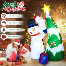 Load image into Gallery viewer, CAMULAND Inflatable Christmas Tree, 7FT Snowman Picking Stars with Built-in LED Lights, Blow Up Inflatable Christmas Decorations for Party Outdoor, Yard, Garden, Lawn, Winter Décor
