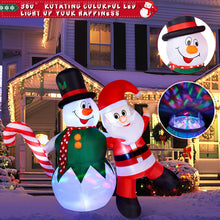Load image into Gallery viewer, Christmas Inflatables, CAMULAND 6FT Inflatable Christmas Decorations Inflatable Snowman and Santa Claus with Built-in LED Lights, Outdoor Christmas Decorations Blow-up Decor for Yard, Garden and Party