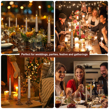 Load image into Gallery viewer, IMAGE 6Pcs Upgraded Flameless Taper Candles with Remote Control Timer Flickering LED Candles for Christmas, Home, Wedding Decor, White