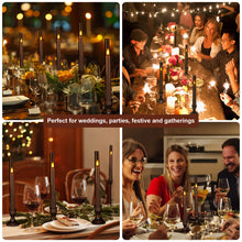 Load image into Gallery viewer, IMAGE 6Pcs Upgraded Flameless Taper Candles with Remote Control Timer Flickering LED Candles for Christmas, Home, Party Decor, Grey