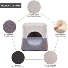Load image into Gallery viewer, Ownpets Grey Cat Bed for Indoor Cats 3-in-1 Foldable Cat Cave Bed Cat Houses for Small Pets & Small Dogs