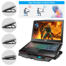 Load image into Gallery viewer, AGPTEK Gaming Laptop Cooling Pad Notebook Holder Compatible up to 17” Laptops/PS4/Router - Blue LED