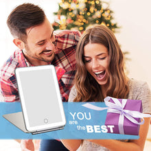 Load image into Gallery viewer, Portable Vanity Mirror Travel Makeup Mirror with 32 LED Lights USB Rechargeable