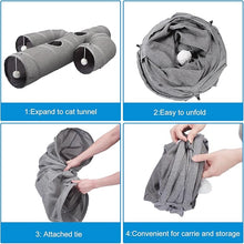Load image into Gallery viewer, Ownpets 12 inch Diameter Cat Tunnel, Cactus Shape Collapsible Cat Tunnels, Large Sturdy Oxford Fabric Cat Tunnel Toy