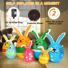 Load image into Gallery viewer, CAMULAND Easter Inflatables Outdoor Decorations 6.8FT Blow Up Easter Eggs Decor with Built-in LED Lights, Inflatable Outdoor Decorations for Lawn, Yard, Garden & Home