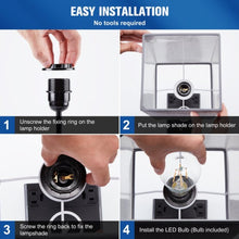 Load image into Gallery viewer, 3-in-1 Table Lamp Bedside Lamp with Wireless Charger USB Ports and AC Power Outlets Alarm Clock for Bedrooms Living Room