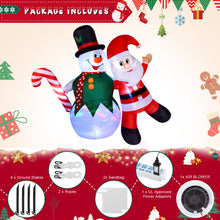 Load image into Gallery viewer, Christmas Inflatables, CAMULAND 6FT Inflatable Christmas Decorations Inflatable Snowman and Santa Claus with Built-in LED Lights, Outdoor Christmas Decorations Blow-up Decor for Yard, Garden and Party