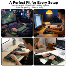 Load image into Gallery viewer, LIMOUS Green Keyboard Wrist Rest with Keyboard Stand for Desk, Ergonomic Wave Wrist Pad for Computer Keyboard, 2-Angle Adjustable Keyboard Riser with Storage Box, Memory Foam Palm Rest for Office & Gaming, 17.3"