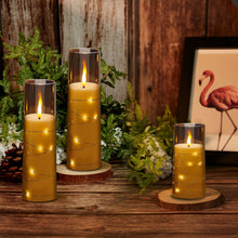 Load image into Gallery viewer, IMAGE Flickering Flameless Candles Battery Operated, Acrylic Shell Pillar 3D Wick LED Candles with 11-Key Remote Control Timer for Wedding Christmas Home Decor Set of 5