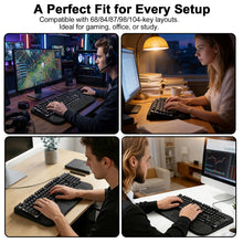 Load image into Gallery viewer, LIMOUS Keyboard Wrist Rest with Keyboard Stand for Desk, Ergonomic Wave Wrist Pad for Computer Keyboard, 2-Angle Adjustable Keyboard Riser with Storage Box, Memory Foam Palm Rest for Office & Gaming, 17.3"