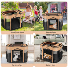 Load image into Gallery viewer, Ownpets Upgraded Cat and Dog Playpen with Connectable Tunnel, Ideal for Indoor and Outdoor Use, Easy to Fold and Carry, Perfect for Small Pets