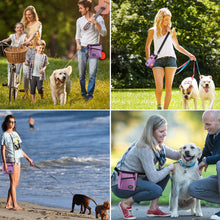 Load image into Gallery viewer, Ownpets Dog Training Pouch Pet Treat Training Pouch with Collapsible Bowl, Shoulder Strap & Waist Strap, Walking Fanny Pack for Dog Training Purple