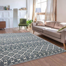 Load image into Gallery viewer, Boho Moroccan Area Rug, Non Slip Indoor Rug, 5' x 7', Grey, Floor Decoration Carpet Mat, Non-Shedding Rug for Living Room, Bedroom, Dining Room