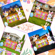 Load image into Gallery viewer, Camuland 7.74FT Easter Inflatable Bunny Outdoor Decorations with Built in LED Lights Blow up Bunny Easter Egg for Yard Lawn Garden Home Decor