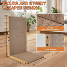 Load image into Gallery viewer, Ownpets Widen Cat Scratcher with Soft Pad Large Cardboard Cat Scratch Pad Furniture Protector for Indoor 26.8" L Shape