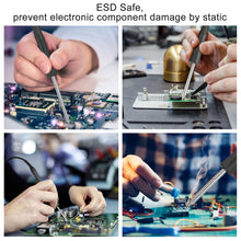Load image into Gallery viewer, 50W Welding Soldering Iron with Thermostatic Digital-Controlled ESD soldering station,50 W Temperature Adjustable 180-450℃/356-842℉ with 1 Portable Stand, 1 Tweezers, 1 Wire Stripper & 1 Sponge