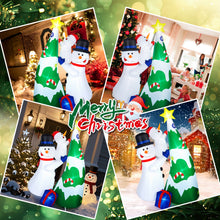 Load image into Gallery viewer, CAMULAND Inflatable Christmas Tree, 7FT Snowman Picking Stars with Built-in LED Lights, Blow Up Inflatable Christmas Decorations for Party Outdoor, Yard, Garden, Lawn, Winter Décor