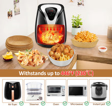 Load image into Gallery viewer, 200PCS 8" Air Fryer Silicone Liners and Paper Air Fryer Liner Disposable Round Parchment Paper, Non-Stick Wax Paper for Air Frying, Baking, Roasting Microwave and Oven