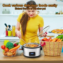 Load image into Gallery viewer, Slow Cooker Liners Compatible for Crock Pot 6 QT, 6 Quart Oval Slow Cookers, Reusable BPA Free Leak-proof Dishwasher Safe, 2PCS - Black&Grey