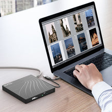 Load image into Gallery viewer, AGPtEK 7 in 1 External CD/DVD Drive for Laptop, USB 3.0 Slim DVD Burner with Ethernet Adapter, USB Ports and TF/SD Card Slots, CD/DVD Player Reader/Writer for Laptop, PC, MacBook, Windows Linux Mac OS
