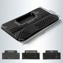 Load image into Gallery viewer, LIMOUS Keyboard Wrist Rest with Keyboard Stand for Desk, Ergonomic Wave Wrist Pad for Computer Keyboard, 2-Angle Adjustable Keyboard Riser with Storage Box, Memory Foam Palm Rest for Office & Gaming, 17.3"