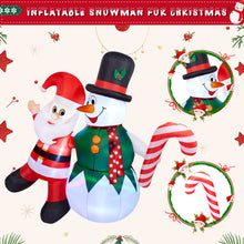 Load image into Gallery viewer, Christmas Inflatables, CAMULAND 6FT Inflatable Christmas Decorations Inflatable Snowman and Santa Claus with Built-in LED Lights, Outdoor Christmas Decorations Blow-up Decor for Yard, Garden and Party