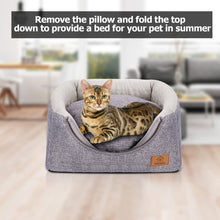 Load image into Gallery viewer, Ownpets Grey Cat Bed for Indoor Cats 3-in-1 Foldable Cat Cave Bed Cat Houses for Small Pets & Small Dogs