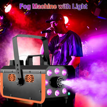 Load image into Gallery viewer, HAKUTA 500W Smoke Machine Light Rain and Splash Proof Fog Machine, with 2300 CFM Output of Fog & 2 Remotes, 8 LED Lights with 4 Light Effects for Outdoor Music Festival Pool Party Wedding DJ Stage
