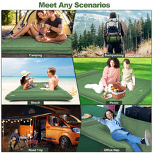 Load image into Gallery viewer, CAMULAND Double Camping Sleeping Pad, 4.7" Ultra-Thick Self Inflating 2 Person Inflatable Mat with Built-in Pillow Foot Pump, Waterproof for Backpacking, Hiking, Tent, RV Travel, Olive Green