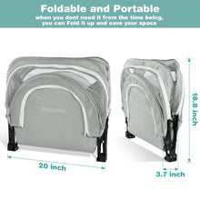 Load image into Gallery viewer, Travel Baby Bassinet Portable Baby Bed for Newborn Infants Folding Bedside Bed Crib with Mosquito Net Canopy Grey