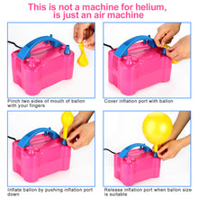 Load image into Gallery viewer, AGPtek Portable High Power Air Electric Balloon Pump with Two Nozzle Rose Red
