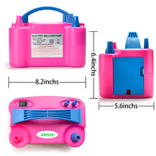 Load image into Gallery viewer, AGPtek Portable High Power Air Electric Balloon Pump with Two Nozzle Rose Red