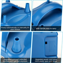 Load image into Gallery viewer, 680W High Power Two Nozzle High Power Electric Balloon Inflator Pump Portable Blue Air Blower,Inflate in One Second