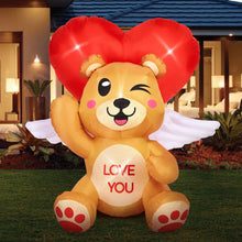 Load image into Gallery viewer, CAMULANC 4FT Long Valentines Day Inflatables Bear Love with LED Lights, Blow Up Romantic Decor for Wedding Proposal, Sweet Valentines Gift,Anniversary, Outdoor and Indoor Yard Party Supplies