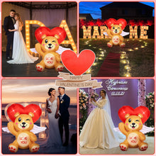 Load image into Gallery viewer, CAMULANC 4FT Long Valentines Day Inflatables Bear Love with LED Lights, Blow Up Romantic Decor for Wedding Proposal, Sweet Valentines Gift,Anniversary, Outdoor and Indoor Yard Party Supplies