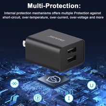 Load image into Gallery viewer, 2 Packs USB Travel Charger with Dual Port, 5V/2A 10W Output Power, UL Approval Charger Adapter for Most USB Equipment