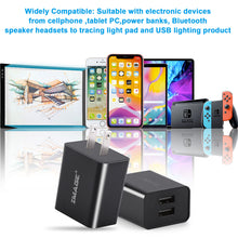 Load image into Gallery viewer, 2 Packs USB Travel Charger with Dual Port, 5V/2A 10W Output Power, UL Approval Charger Adapter for Most USB Equipment