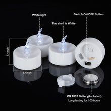 Load image into Gallery viewer, AGPtEK 24 Pack Flameless LED Candles Battery Operated Tealight Candles No Flicker Long Lasting Tealight for Wedding Holiday Party Home Decoration, Cool White