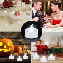 Load image into Gallery viewer, AGPtEK 24 Pack Flameless LED Candles Battery Operated Tealight Candles No Flicker Long Lasting Tealight for Wedding Holiday Party Home Decoration, Cool White