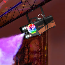 Load image into Gallery viewer, HAKUTA Fog Machine, 600W Smoke Machine with Disco Ball Light and LED RGB Lights, 2300 CFM Spray with Auto Spray Function, Great for Halloween, Christmas, Wedding, Stage Performance and Parties