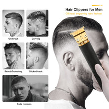 Load image into Gallery viewer, Electric Cordless Outliner Grooming Rechargeable Pro Li Close Cutting T-Blade Trimmer for Men 0mm Baldheaded Hair Clippers Zero Gapped Detail Beard Shaver Barbershop (Black)