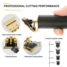 Load image into Gallery viewer, Electric Cordless Outliner Grooming Rechargeable Pro Li Close Cutting T-Blade Trimmer for Men 0mm Baldheaded Hair Clippers Zero Gapped Detail Beard Shaver Barbershop (Black)