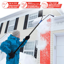 Load image into Gallery viewer, FIXM 21 Feet Snow Roof Rake with 19 cinches Milling Cutter and 3 Inches Wheels, Durable Snow Roof Rake with Snow Slide for Pitched Roof and Shingle Roof