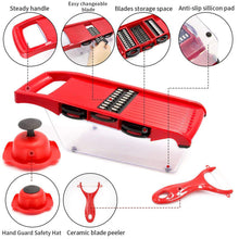 Load image into Gallery viewer, Pro Mandolin Slicer Food Cutter Fruit Vegetable Chopper Grater Peeler w/6 Blades