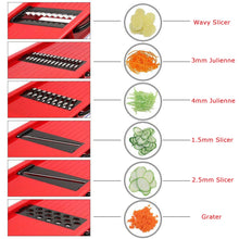 Load image into Gallery viewer, Pro Mandolin Slicer Food Cutter Fruit Vegetable Chopper Grater Peeler w/6 Blades