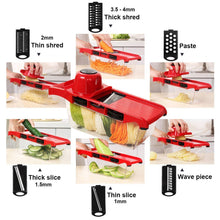 Load image into Gallery viewer, Pro Mandolin Slicer Food Cutter Fruit Vegetable Chopper Grater Peeler w/6 Blades